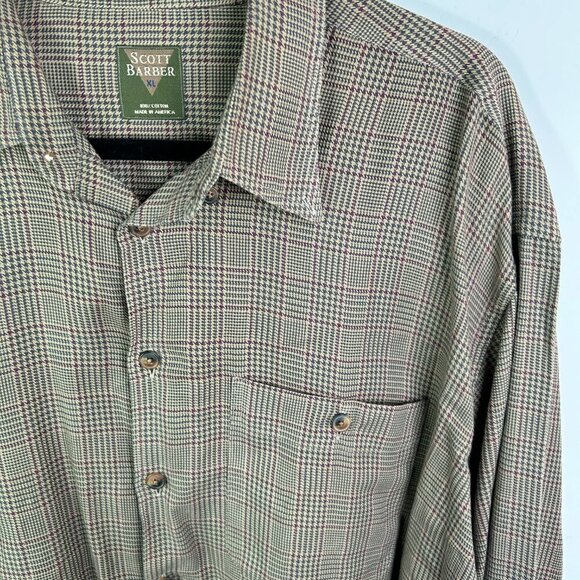 Scott Barber Men's Brown Button Down Long Sleeve Collared Shirt Size XL - Picture 2 of 6